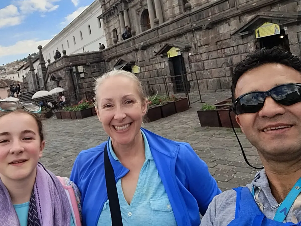 Cesar guiding in Quito's historic center
