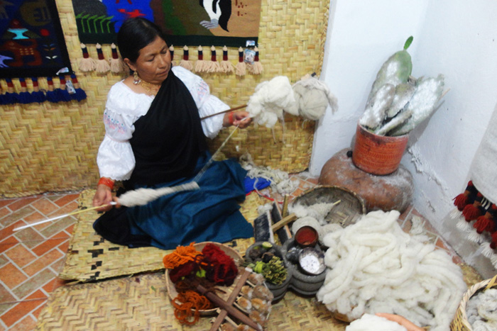 Otavalo woman spinning