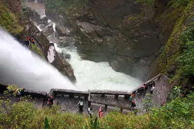 Devil's Cauldron waterfall in Baños Ecuador