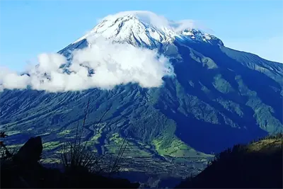 Tungurahua volcano view near Baños